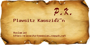 Plavsitz Kasszián névjegykártya